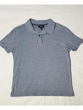 Nordstrom Men's Shop Heather Gray Polo Shirt Large 100% Cotton